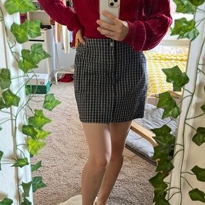 Black & White Plaid S Hollister Mini Skirt🖤🩶🤍